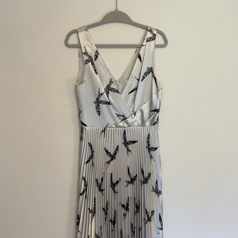 Reiss silver bird dress NWT